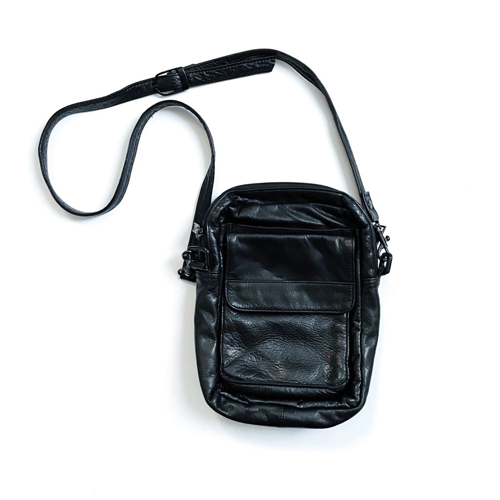 Scully Black Leather Mini Crossbody Bag